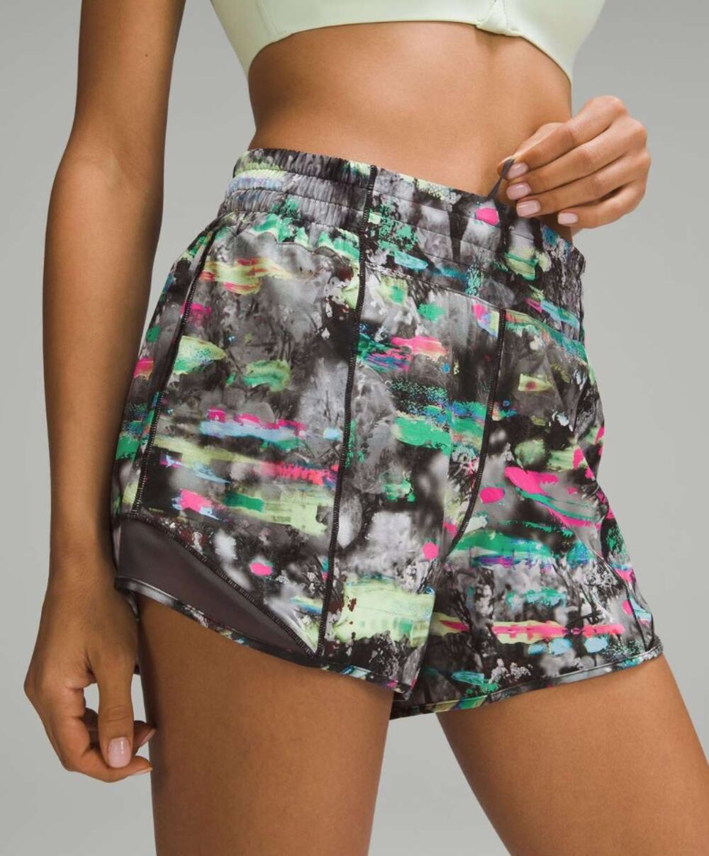 Lululemon Hotty Hot Athletic Running Shorts Women's Size 6 Multicolor Abstract